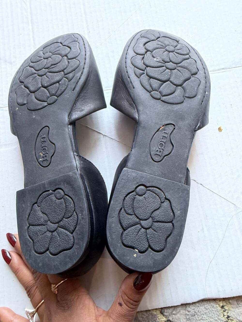Born Shilo Women's Black Leather D'Orsay Sandals - Picture 3 of 4